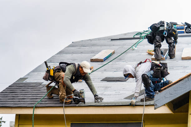 Professional Gutter Installation technician working in Fayetteville, NC